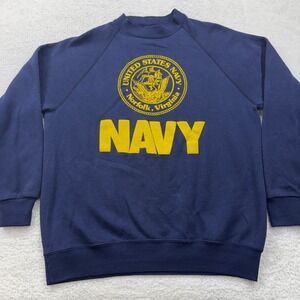 Vintage US Navy Norfolk Virginia Crewneck Sweatshirt Mens XL SanTee Sweats‎